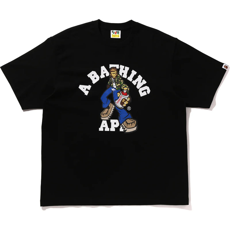 BAPE GRAFFITI CHAARACTER COLLEGE TEE BLACK