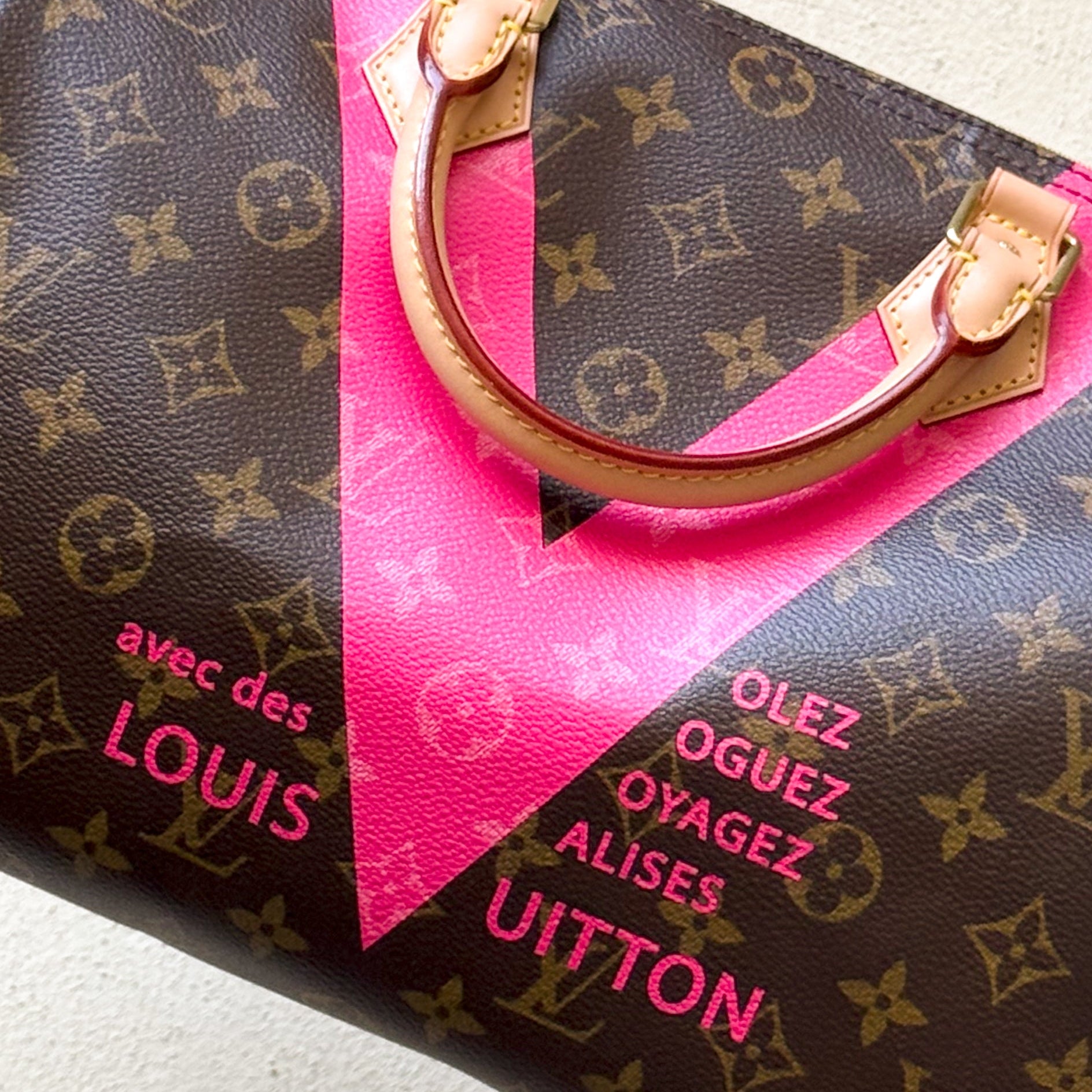 SECONDHAND - LOUIS VUITTON SPEEDY 30 V VOYAGE GRENADE MONOGRAM PINK LIMITED EDITION