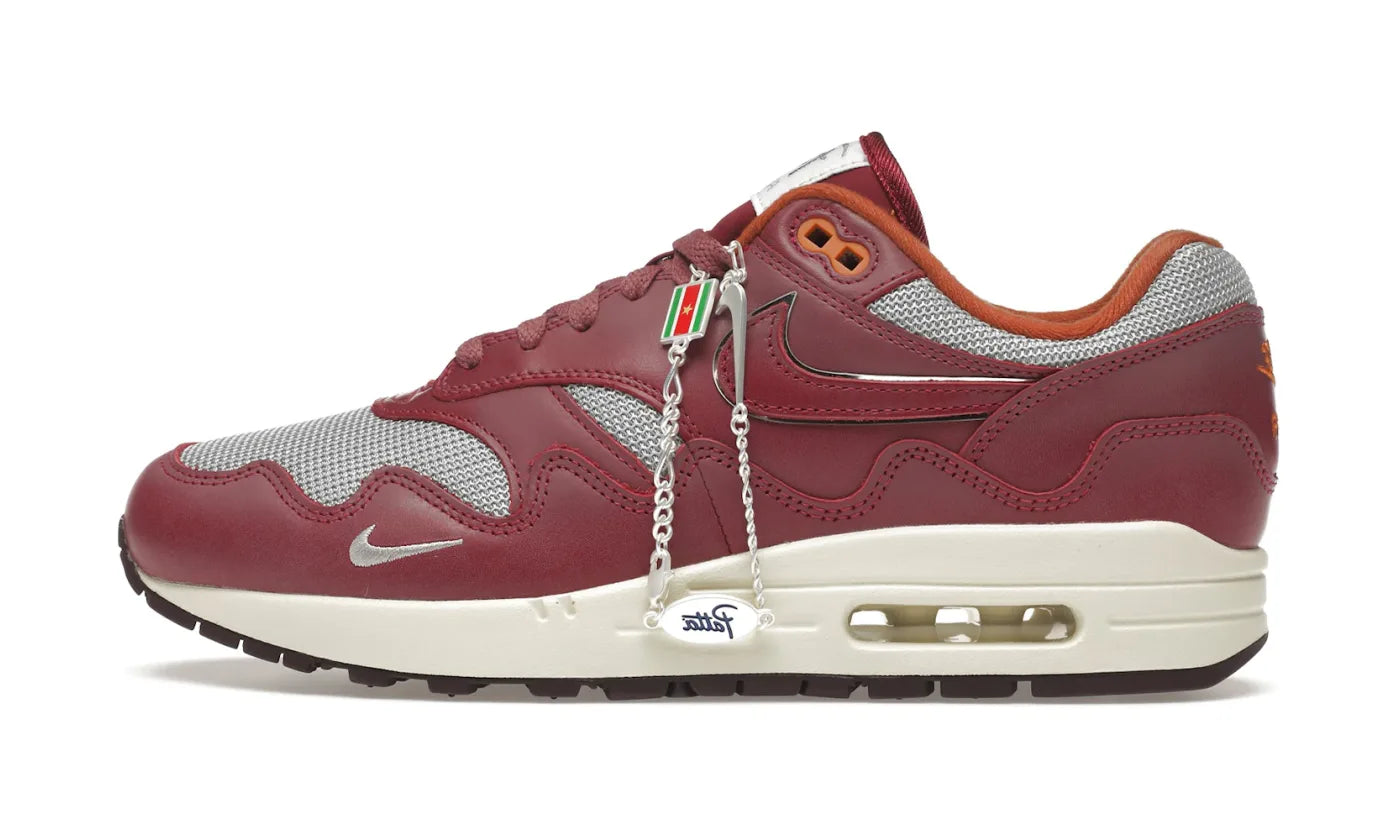 NIKE AIR MAX 1 PATTA WAVES RUSH MAROON (with Bracelet)