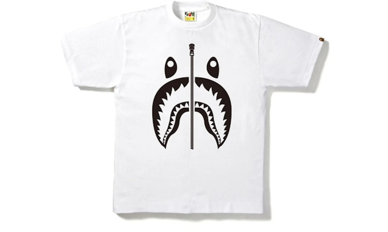 BAPE BICOLOR SHARK TEE WHITE