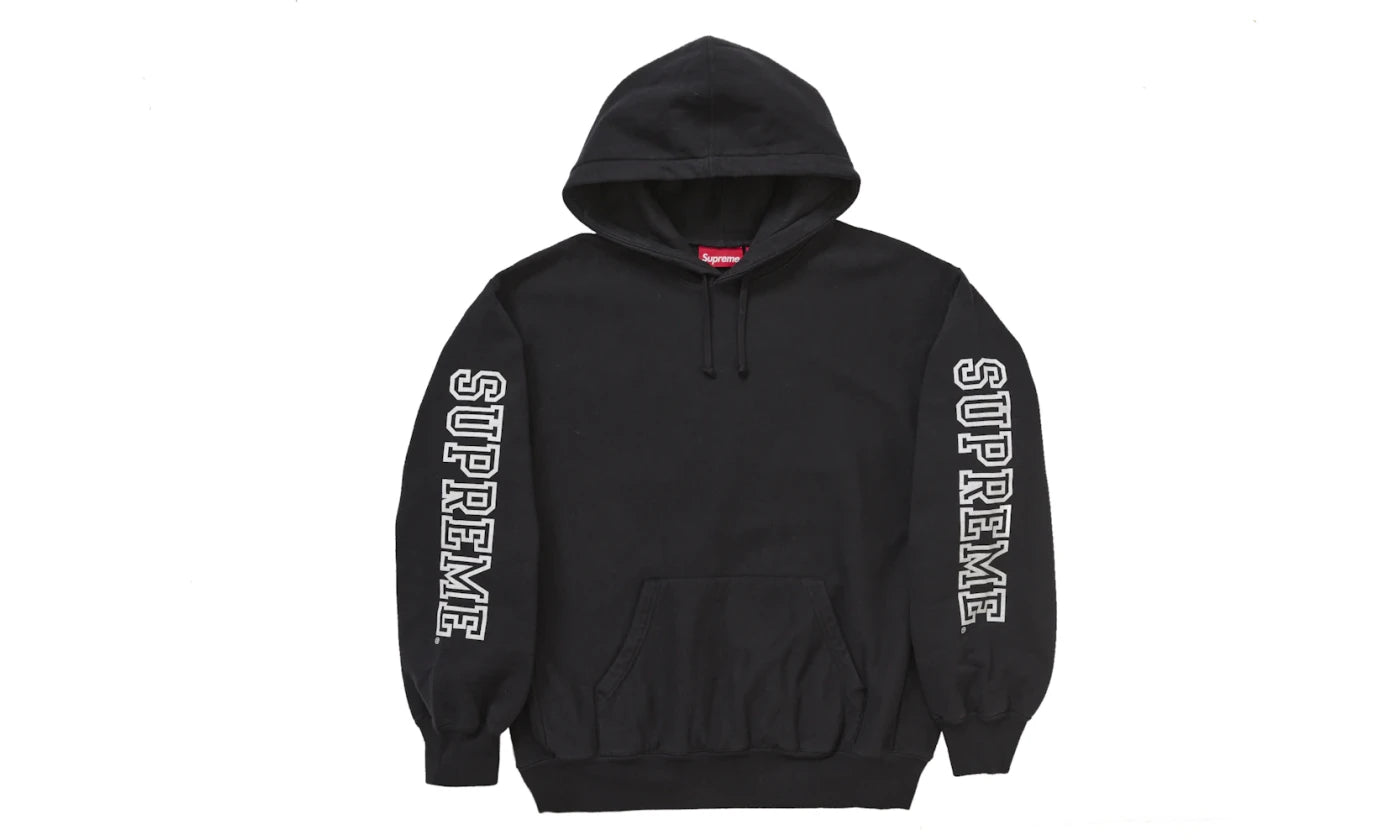 SUPREME COLLEGIATE SLEEVE HOODIE BLACK