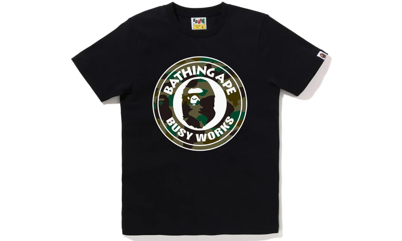 BAPE W 1SR CAMO BUSY WORKS TEE WHITE GREEN