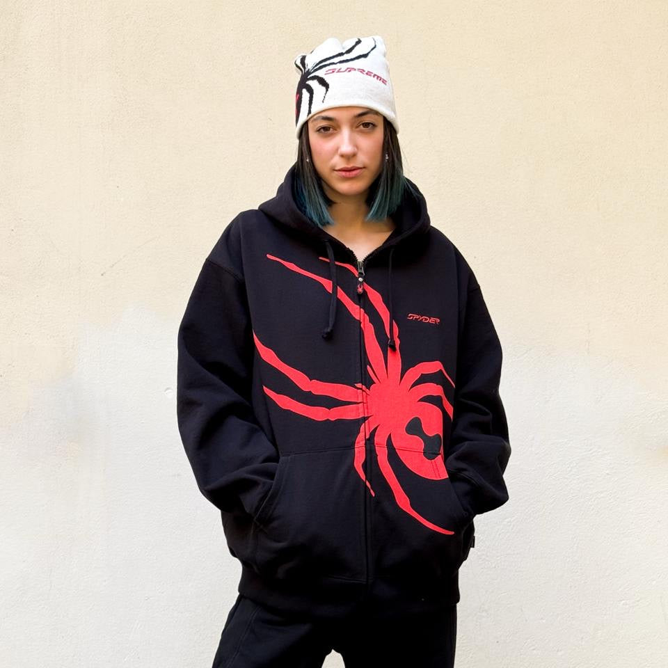 SUPREME SPYDER ZIP UP HOODIE BLACK