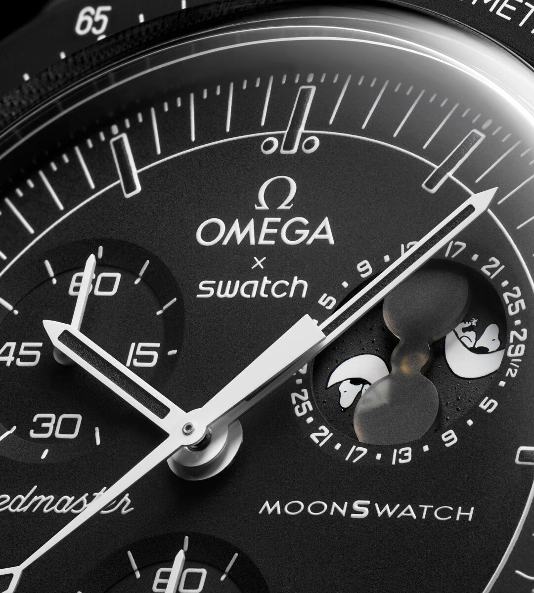 Swatch X Omega Bioceramic Moonswatch Mission To Moonphase Snoopy Black