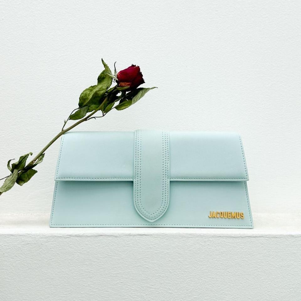 JACQUEMUS LE BAMBINO LONG FLAP BAG PALE BLUE