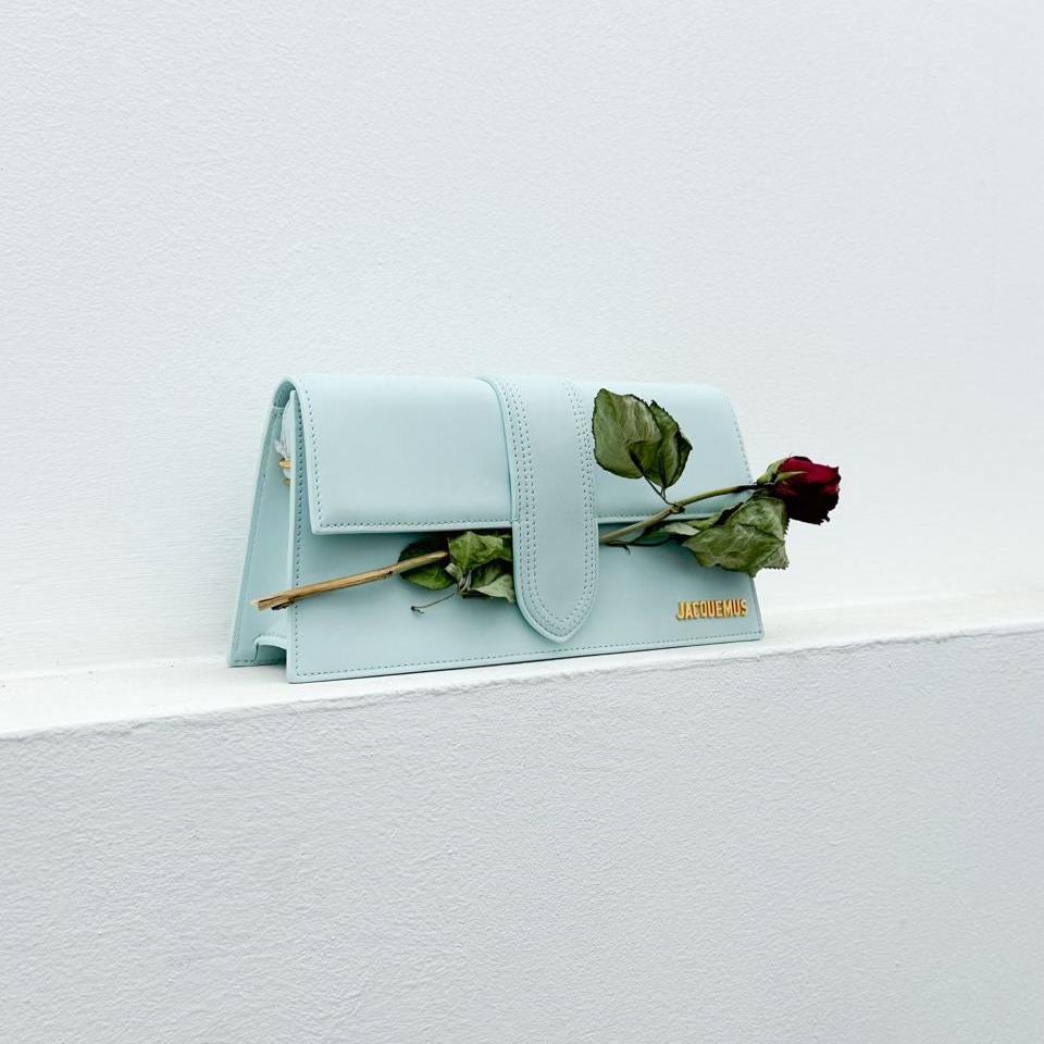 JACQUEMUS LE BAMBINO LONG FLAP BAG PALE BLUE