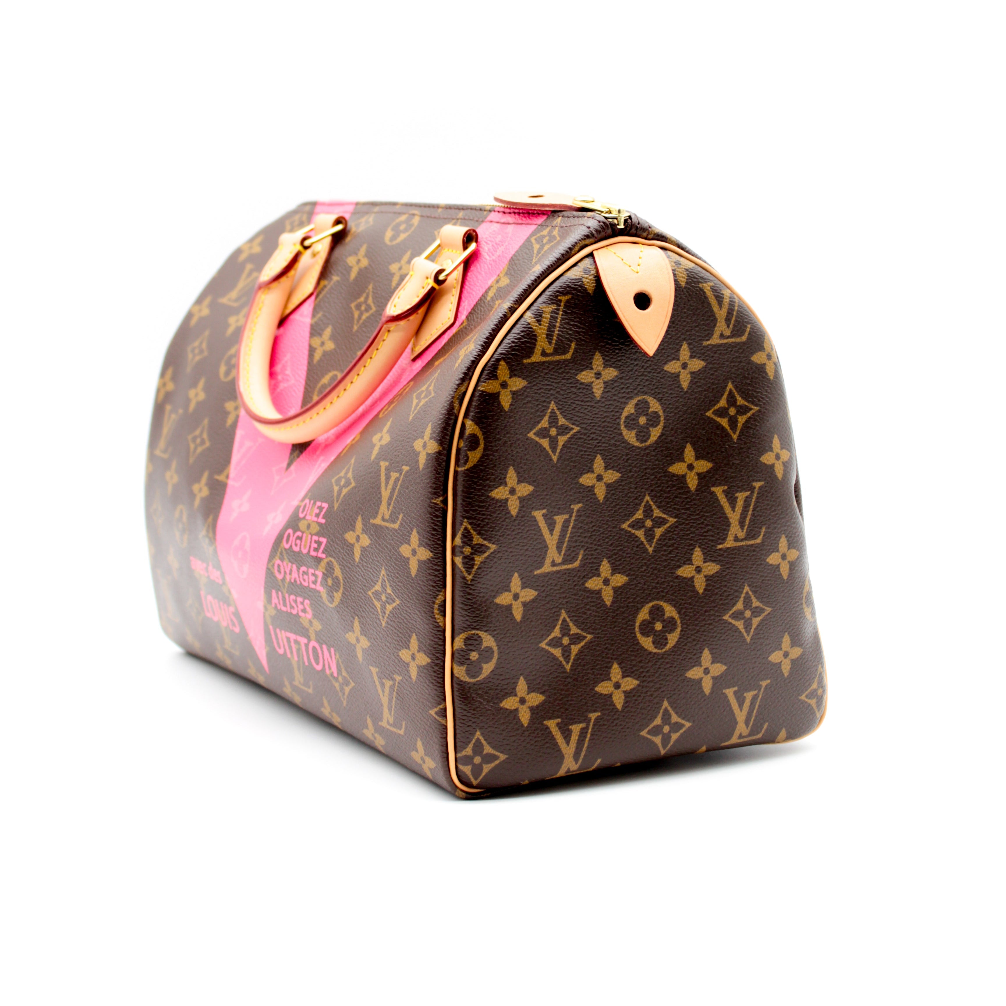 SECONDHAND - LOUIS VUITTON SPEEDY 30 V VOYAGE GRENADE MONOGRAM PINK LIMITED EDITION