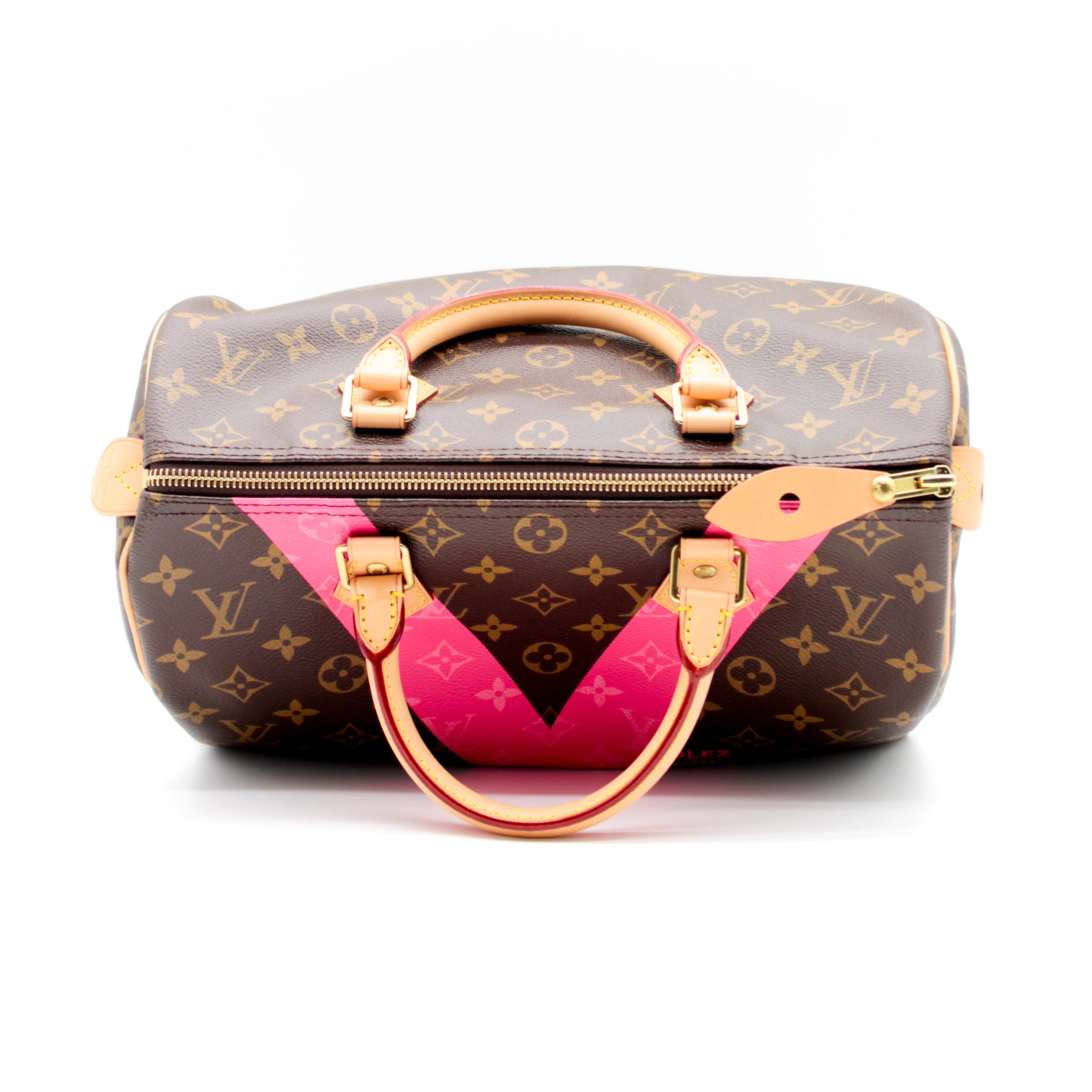 SECONDHAND - LOUIS VUITTON SPEEDY 30 V VOYAGE GRENADE MONOGRAM PINK LIMITED EDITION