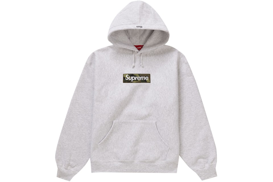 SUPREME BOX LOGO GREY HOODIE FW23