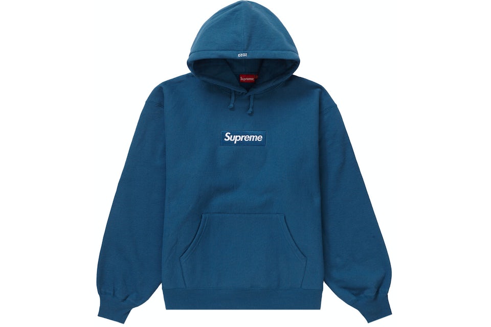 SUPREME BOX LOGO NAVY HOODIE FW23