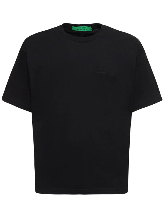 EMBROIDERED BASIC TEE BLACK / Garment Workshop