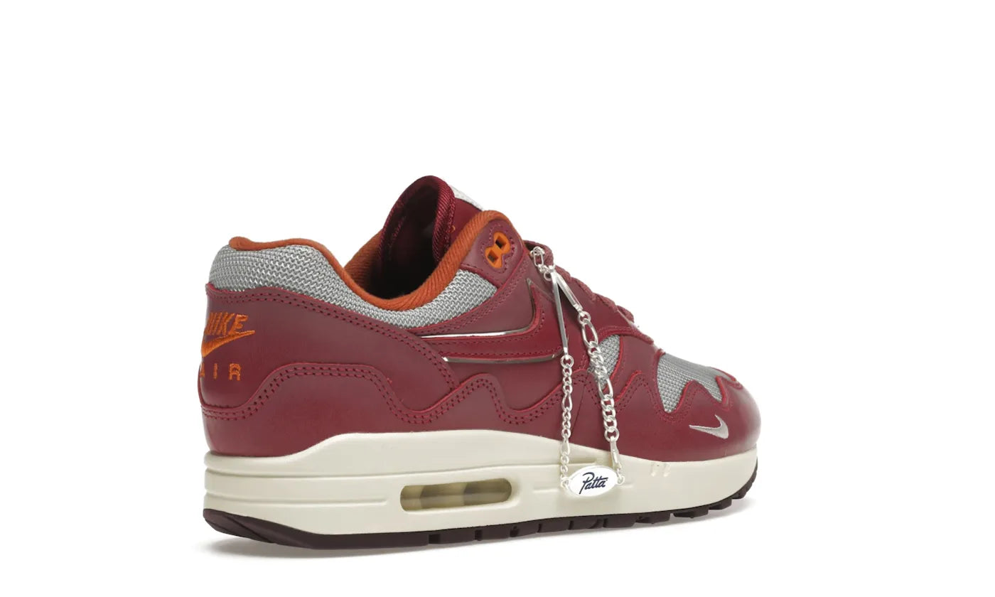 NIKE AIR MAX 1 PATTA WAVES RUSH MAROON (with Bracelet)