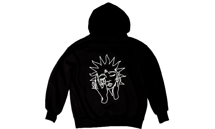 BLACK SUN LOGO HOODIE BLACK - Bohemien